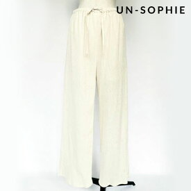 クーポンで10%OFF 【SPRING SALE50%OFF】 【即納】 アンソフィー un-sophie Striped crepe wide pants 楊柳ストライプワイドパンツ ボトムス uwa230247