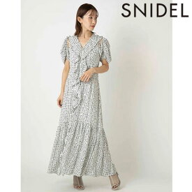 【SPRING SALE50%OFF】 【即納】 スナイデル SNIDEL セール フリルオーバーワンピース ワンピース ドレス ロング丈 半袖 花柄 swfo221151 結婚式