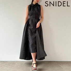 【SPRING SALE50%OFF】 【即納】 スナイデル SNIDEL ノースリフィッシュテールシャツワンピース ノースリーブ ロング丈 swfo232062