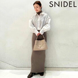 【SPRING SALE50%OFF】 【即納】 スナイデル SNIDEL 2wayシアートップスニットワンピース ワンピース トップス ロング丈 長袖 リブニット シアーシャツ swno231043