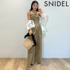 【期間限定 SALE10%OFF】 【即納】 スナイデル SNIDEL オールインワン 24春夏 ベアオールインワン パンツ ノースリーブ ロング丈 ホルターネック swfo242066