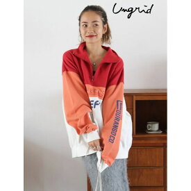 クーポンで10%OFF 【SPRING SALE50%OFF】 【即納】 アングリッド ungrid トップス 23winter ハイネックジップブロッキングスウェット 長袖 ミドル丈 112362715001 23秋冬