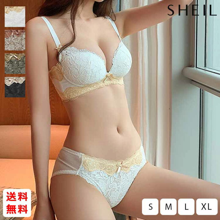 楽天市場 全品送料無料 ランジェリーセット 総レース レディース 下着 セクシー インナー セット 下着セット 盛れるブラ セットアップ 韓国 花柄レース ノンワイヤーブラ バイカラー ブラ ショーツ 刺繍 ブラック ホワイト 韓国ファッション 韓国 ファッション