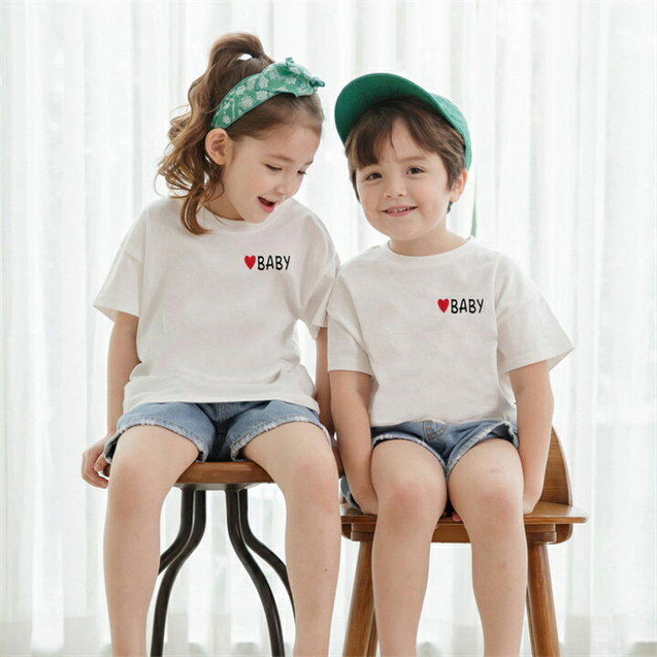 楽天市場 親子 ペアルック Tシャツ 半袖 親子tシャツ ペアtシャツ 赤ちゃん 親子コーデ リンクコーデ 夏 パパ ママ 男の子 女の子 家族お揃い 親子お揃い 記念撮影 ロンパース 親子ペア お揃い 親子服 カップル ｔシャツ 兄弟 ベビー服 家族服 おしゃれ 姉妹 カップル