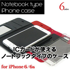 iPhone6/6sケース　ノートブックタイプ 2枚のICカードの使い分けOK！