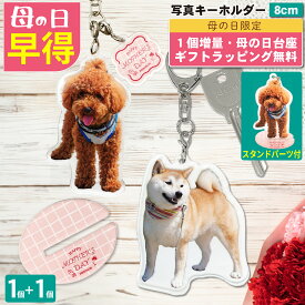 【母の日 早得 1個増量】 写真 キーホルダー 犬 8cm 1個 写真キーホルダー 写真入り アクリルスタンド ペット うちの子最高 オーダーメイド アクスタ アクキー 両面印刷 飾れる 愛犬 記念品 メモリアル グッズ ギフト プレゼント 誕生日 いぬ オーナーズグッズ ラッピング 2P