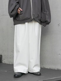 新作24SS_my beautiful landlet | マイビューティフルランドレット // RIGID DENIM TUCK WIDE PANTS - WHITE