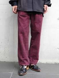 SALE_Sasquatchfabrix. | サスクワァッチファブリックス // "VELVET LACE SLACKS" - DARK PURPLE