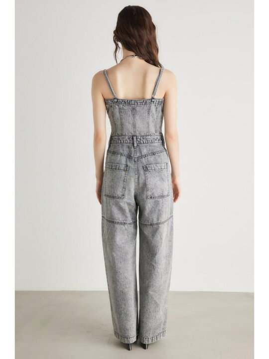 楽天市場】ビスチェライクDENIMロンパース rienda リエンダ 