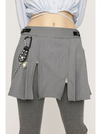 OPEN ZIP PLEATS ショートスカート SLY スライ スカート ミニスカート グレー【送料無料】[Rakuten Fashion]