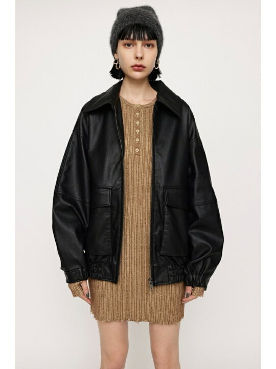 楽天市場】FAUX LEATHER ZIP UP ブルゾン SLY スライ ジャケット  