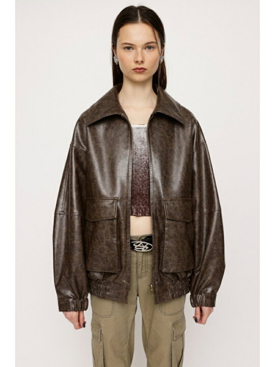 楽天市場】FAUX LEATHER ZIP UP ブルゾン SLY スライ ジャケット 