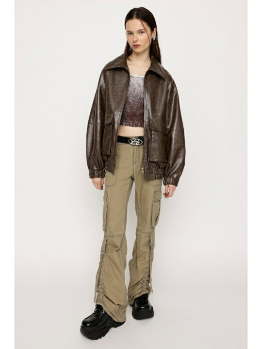 楽天市場】FAUX LEATHER ZIP UP ブルゾン SLY スライ ジャケット 