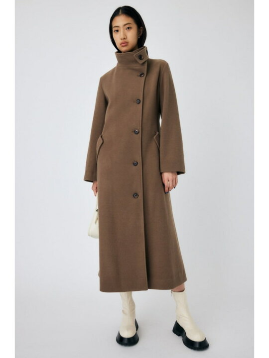 M_ see the unseen MOUSSY ノーカラーガウンロングコート ノーカラー 