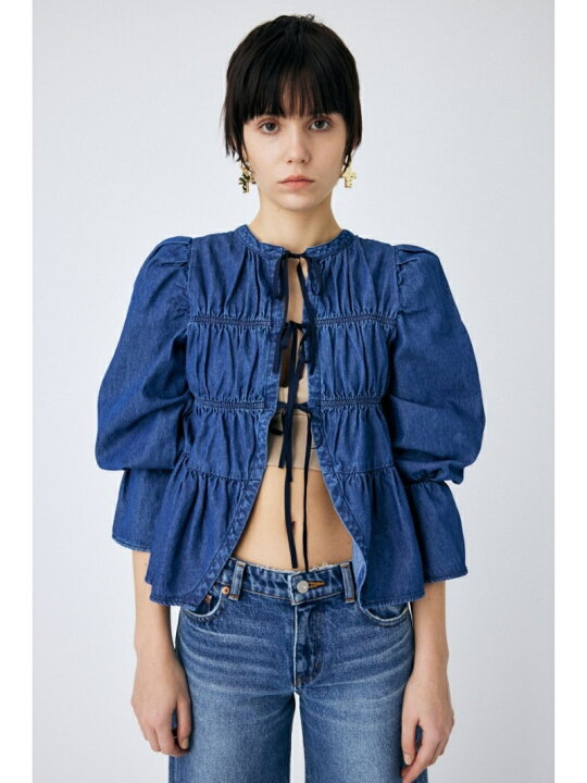 楽天市場】2WAY DENIM SHIRRING ブラウス MOUSSY マウジー トップス 