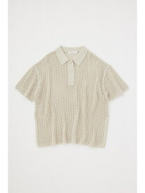 【SALE／50%OFF】MESH S/S POLO ニットトップス MOUSSY マウジー トップス ニット ホワイト ブラック オレンジ【RBA_E】【送料無料】[Rakuten Fashion]