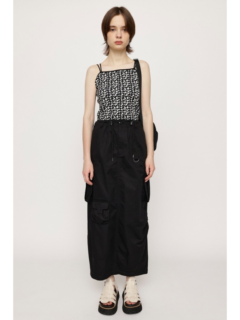 MANY POCKET 2WAY スカート SLY スライ スカート ミディアムスカート ブラック ホワイト ブルー[Rakuten Fashion]