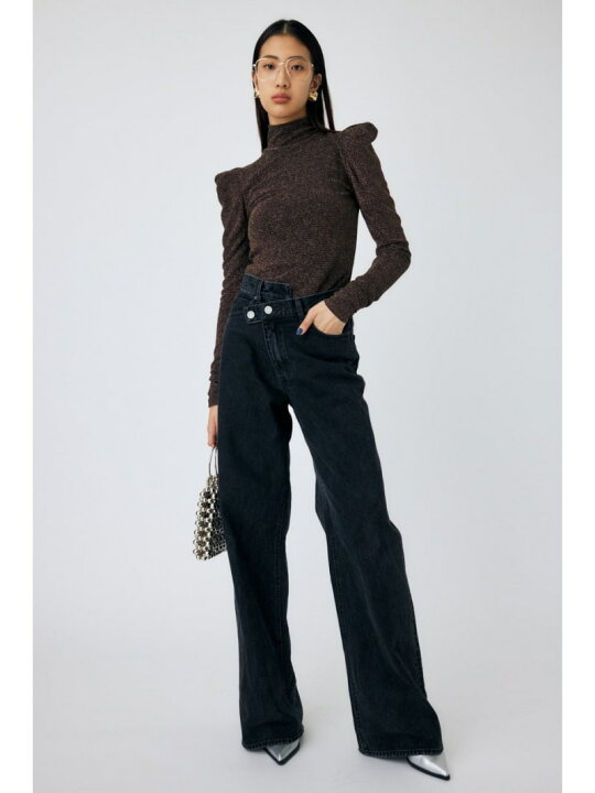 楽天市場】CROSS WAIST WIDE STRAIGHT MOUSSY マウジー パンツ 