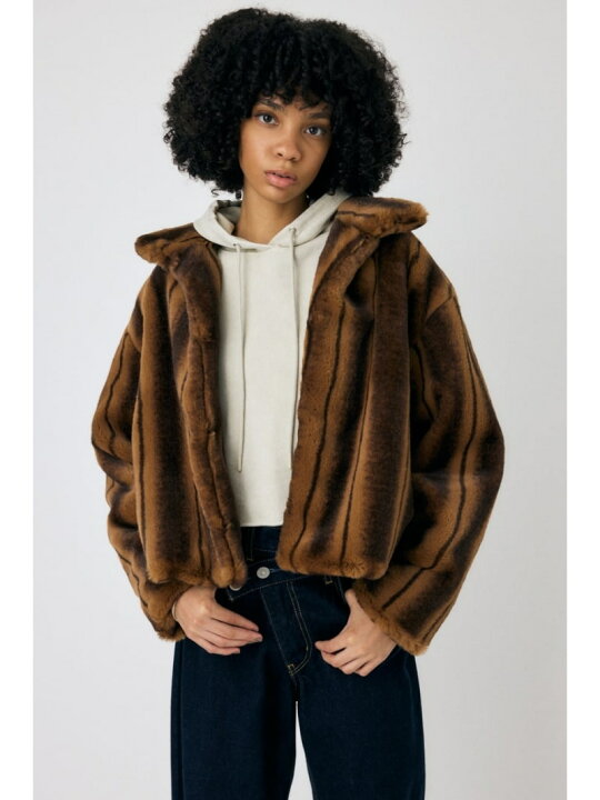 楽天市場】FAUX FUR スタンドカラージャケット MOUSSY マウジー  