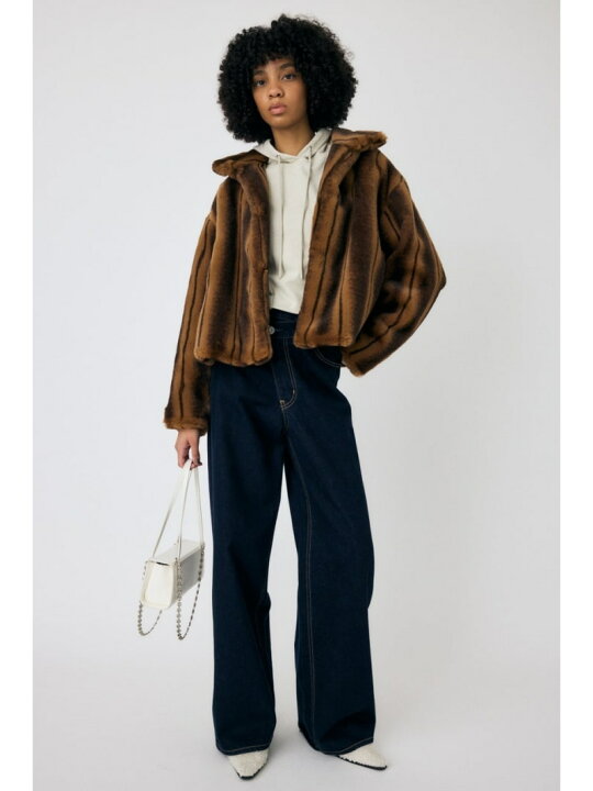 楽天市場】【SALE／70%OFF】FAUX FUR スタンドカラージャケット MOUSSY 