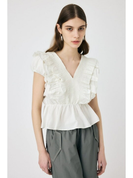楽天市場】SHOULDER フリルブラウス MOUSSY マウジー トップス シャツ 