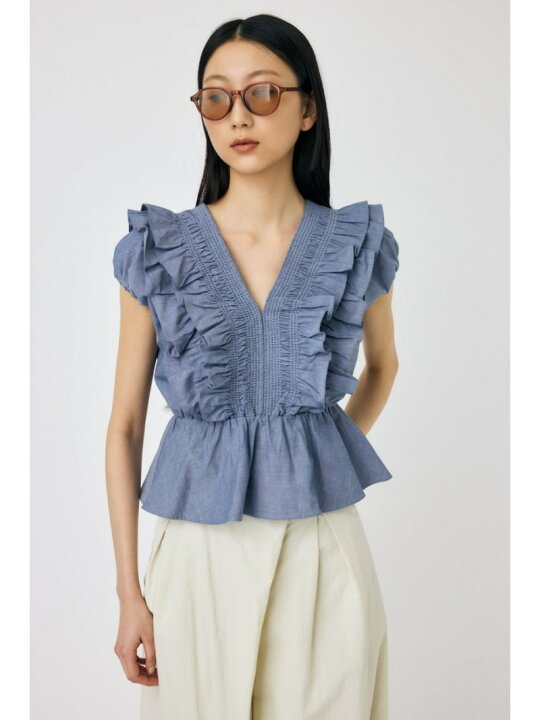 楽天市場】SHOULDER フリルブラウス MOUSSY マウジー トップス シャツ 