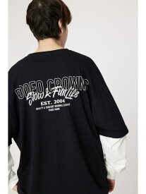 ロゴレイヤードL/S Tシャツ RODEO CROWNS WIDE BOWL ロデオクラウンズワイドボウル トップス カットソー・Tシャツ ブラック レッド ブルー【送料無料】[Rakuten Fashion]
