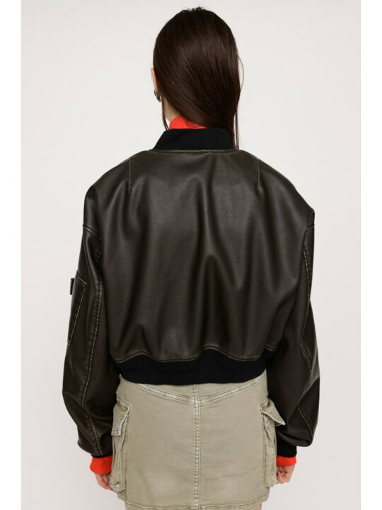 楽天市場】VINTAGE F/LEATHER CROP ブルゾン SLY スライ ジャケット 
