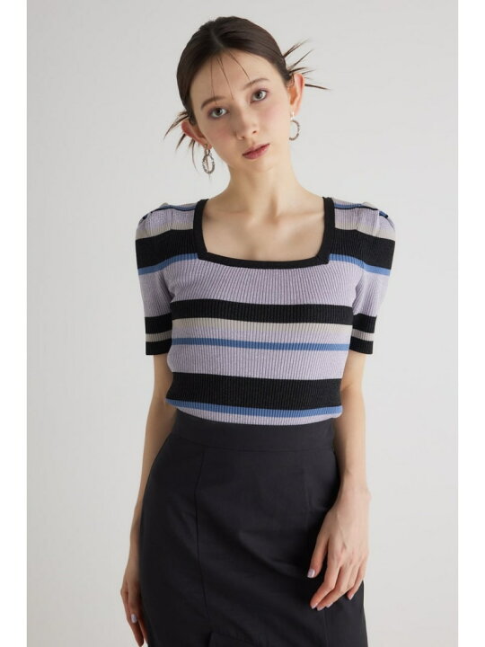 楽天市場】【SALE／30%OFF】スクエアNCウォッシャブルボーダーKnit TOP 