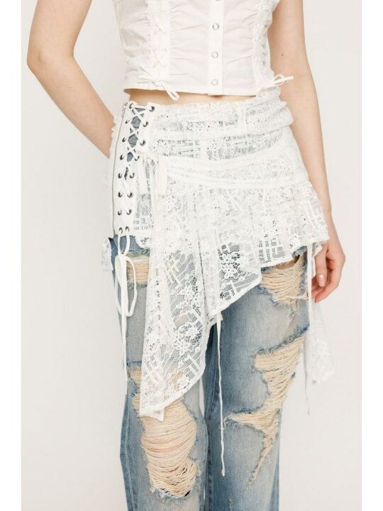 楽天市場】LACE UP ASYMMETRY SKIRT ベルト SLY スライ ファッション 