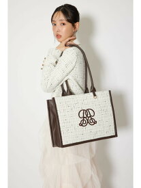 RRロゴツイードトートバッグ rienda リエンダ バッグ その他のバッグ ホワイト【送料無料】[Rakuten Fashion]