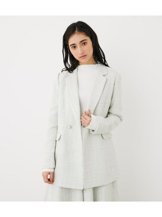 楽天市場 ツイードテーラードjk Rienda リエンダ コート ジャケット コート ジャケットその他 ピンク グリーン 送料無料 Rakuten Fashion シェルターウェブストア