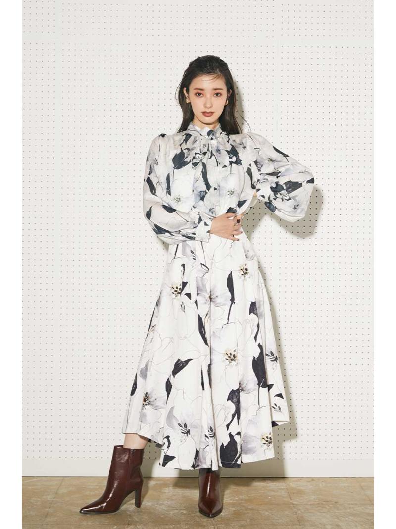 アートフラワーJ/WフレアSK rienda リエンダ スカート スカートその他 ホワイト ブラック グリーン【送料無料】[Rakuten  Fashion] | シェルターウェブストア