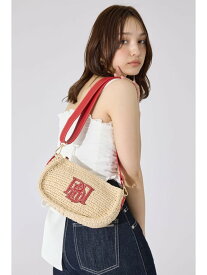 【SALE／10%OFF】ロゴムーンバッグ rienda リエンダ バッグ その他のバッグ レッド ブラウン【RBA_E】【送料無料】[Rakuten Fashion]