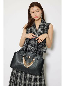 フェイクレザーショルダーバッグ rienda リエンダ バッグ その他のバッグ ブラウン ブラック【送料無料】[Rakuten Fashion]