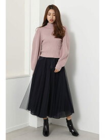 【SALE／50%OFF】Low Gauge SLV Knit TOP rienda リエンダ トップス ニット ブラック ホワイト ピンク【RBA_E】[Rakuten Fashion]