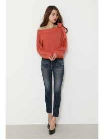 【SALE／50%OFF】Off Shoulder Ribbon Knit TOP rienda リエンダ トップス ニット ホワイト パープル オレンジ【RBA_E】[Rakuten Fashion]