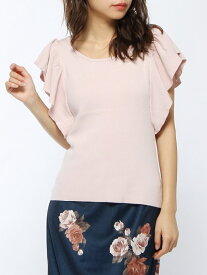 【SALE／50%OFF】フリルSLV KNIT TOP rienda リエンダ トップス ニット ピンク ブラック ブラウン ホワイト【RBA_E】[Rakuten Fashion]