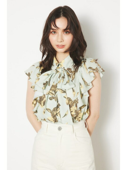 楽天市場】【SALE／50%OFF】フリルSLVボウタイBLS rienda リエンダ 