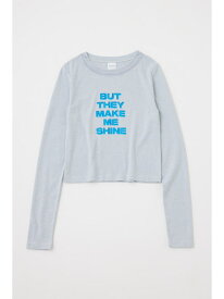 【SALE／30%OFF】NECK PRINT LETTER LS Tシャツ MOUSSY マウジー トップス カットソー・Tシャツ ホワイト グレー【RBA_E】【送料無料】[Rakuten Fashion]