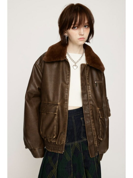 楽天市場】VINTAGE F/LEATHER S/ブルゾン SLY スライ ジャケット 