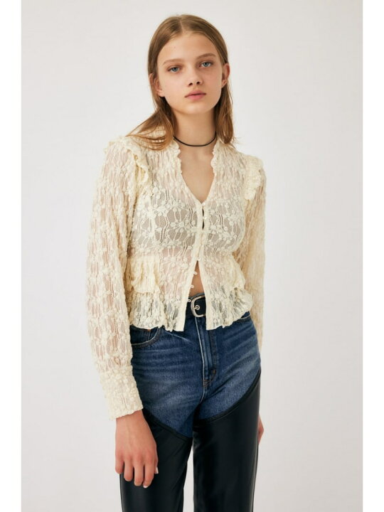 楽天市場】【SALE／50%OFF】RUFFLE LACY CUT ブラウス MOUSSY マウジー 