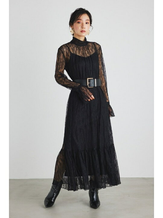 楽天市場】【SALE／40%OFF】リバーレースH/NマキシOP rienda リエンダ  