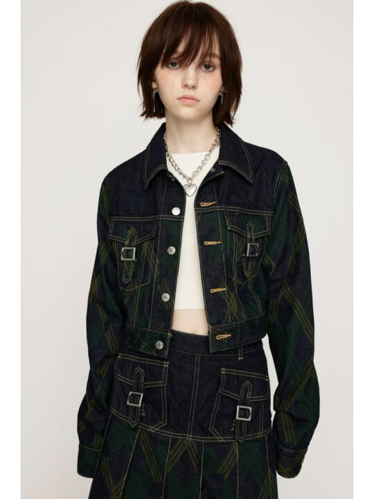 楽天市場】【SALE／30%OFF】PRINT CHECK COMPACT DENIM ジャケット SLY 