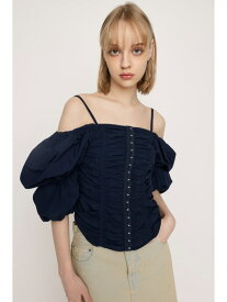 TIERED SLEEVE CORSET トップス SLY スライ トップス シャツ・ブラウス ホワイト ネイビー【送料無料】[Rakuten Fashion]