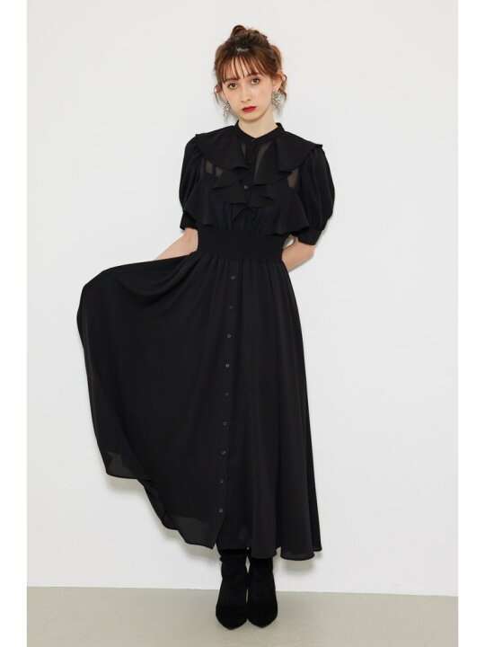 楽天市場】【SALE／50%OFF】ラッフルデザインフレアOP rienda リエンダ 