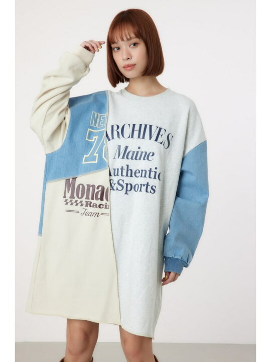 楽天市場】【SALE／40%OFF】カスタム college スウェットワンピース 