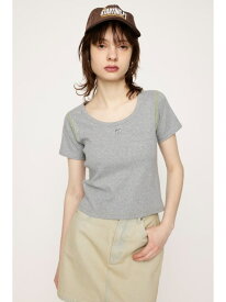 POINT LOGO BASIC Tシャツ SLY スライ トップス カットソー・Tシャツ グレー ホワイト ブラック ブルー[Rakuten Fashion]