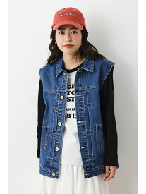 【SALE／60%OFF】VINTAGE LIKE DENIM ベスト RODEO CROWNS WIDE BOWL ロデオクラウンズワイドボウル ジャケット・アウター その他のジャケット・アウター ブラック ブルー【RBA_E】[Rakuten Fashion]