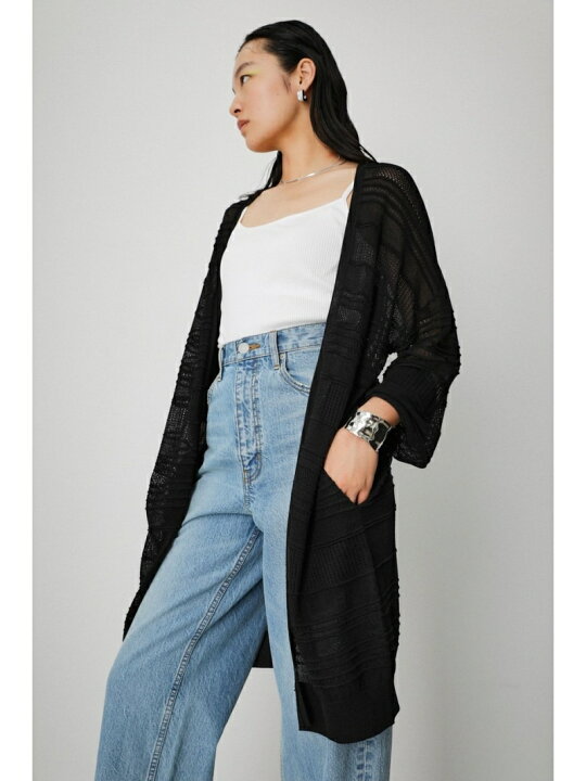 楽天市場 Shadow Border Knit Cardigan Azul By Moussy アズールバイマウジー ニット カーディガン ブラック イエロー ブルー 送料無料 Rakuten Fashion シェルターウェブストア